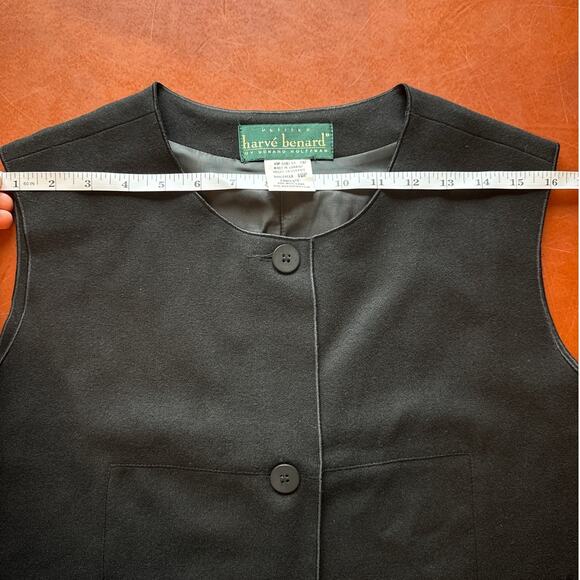 Harve Benard Black Wool Vest Women’s 10 Petite Classic Layered Look 🖤 - Picture 6 of 8